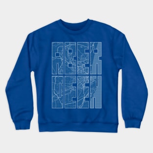 Aberdeen, Scotland City Map Typography - Blueprint Crewneck Sweatshirt